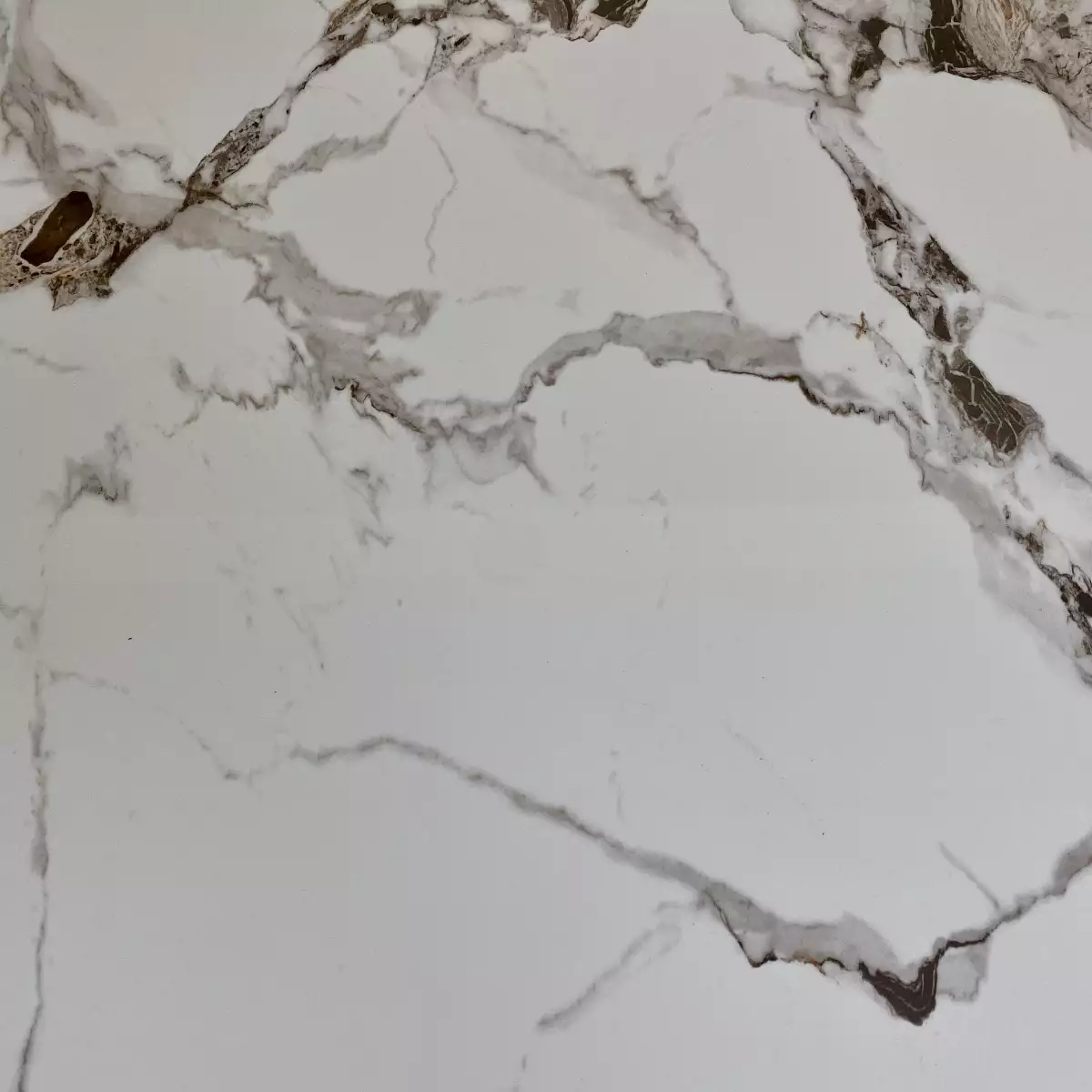 Meuble TV Esmée Doré Céramique Marbre Blanc Gris